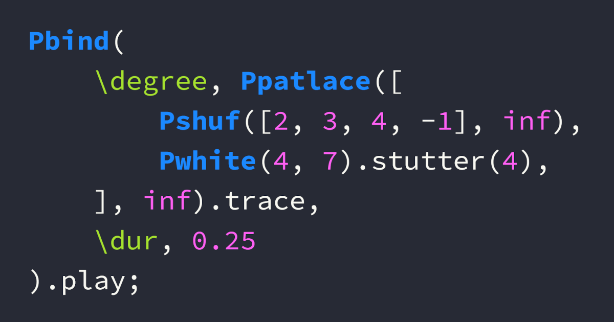 An example of SuperCollider's syntax